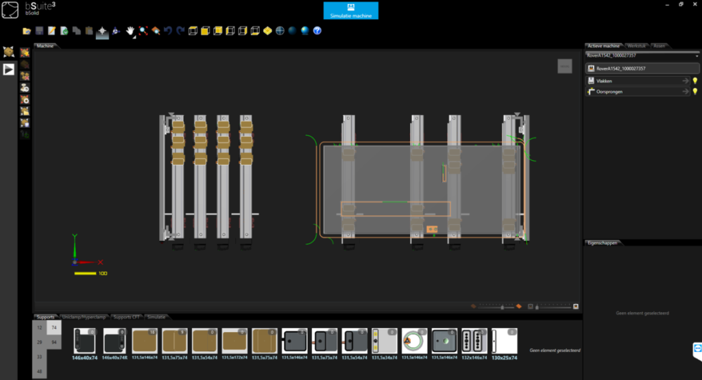 Pro2CNC Screenshot - Werktafel voorstel van buitendeur in bSolid software